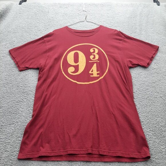 Harry Potter 9 3/4 Red Graphic Tee XL 100% Cotton Warner Bros Unisex - Picture 1 of 4